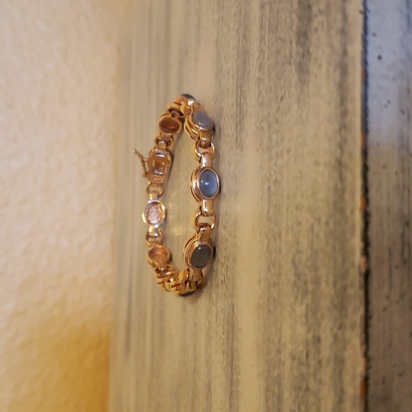 Moonstone 925 Gold Plated Silver Bracelet SO ELEGANT!!